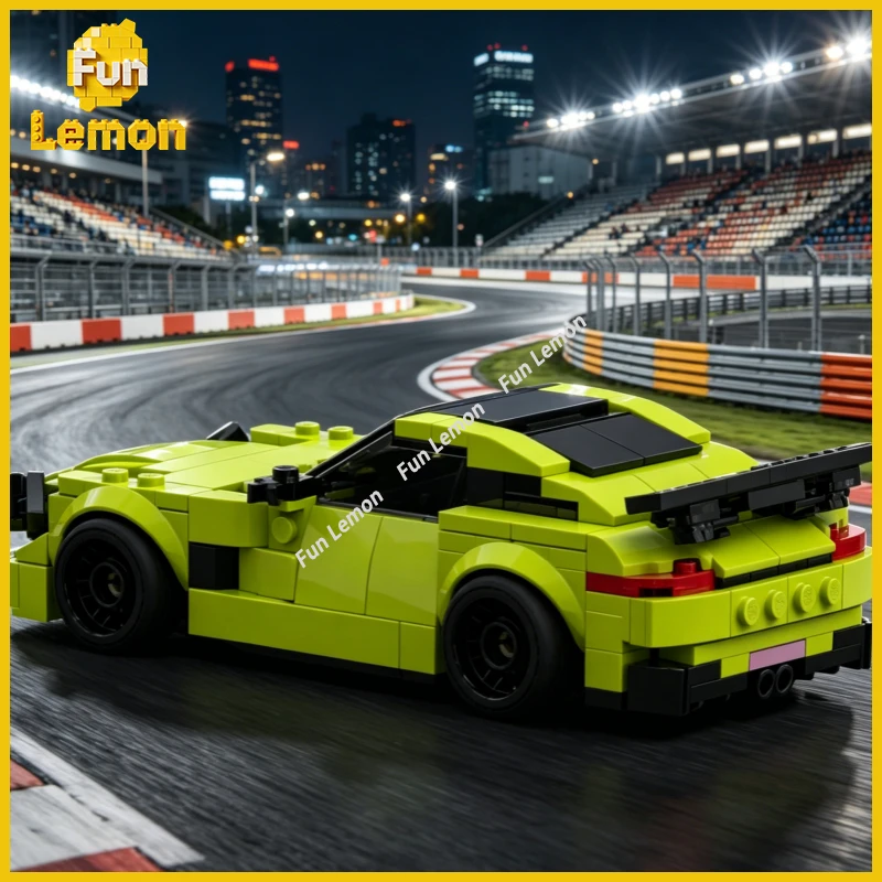 

MOC-260974 Green Racing Car Building Blocks Classic Car Model Home Display Collection Ornament
