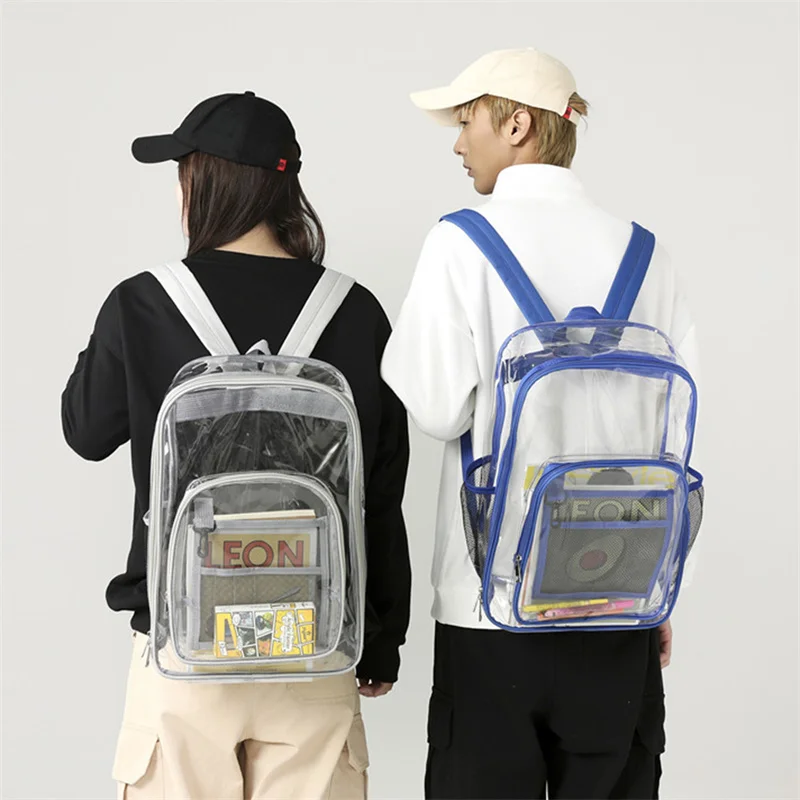 1PC/3PCS Women\'s Backpack Transparent PVC Bag Clear Backpacks for teenagers Students Men Transparent School Bag Backpack