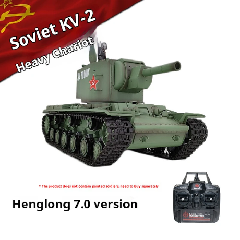 Henglong remote control tank KV-2 3949-1 can launch smoking caterpillar large adult electric military model boy toy car.