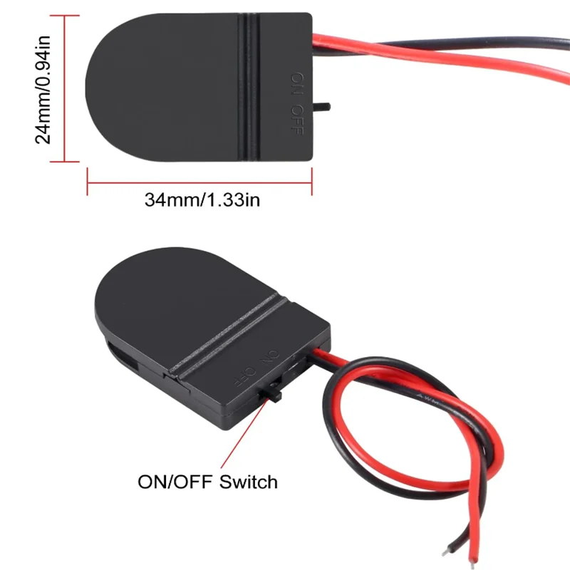 25PCS Battery Holder Coin Cell Holder, 1 x 3V CR2032 Battery Holder,Button Battery Holder with Line On Off Switch