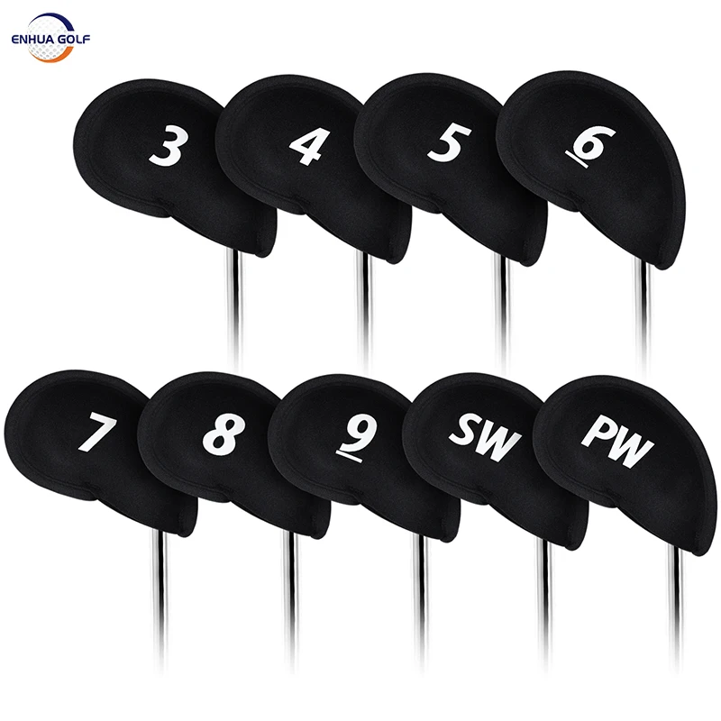 9Pcs/Pack Golf Iron Covers Set Golf Club Head Cover GOLF PRODUCT Meshy Fit Most Irons Black Golf Accesories 3 4 5 6 7 8 9APS