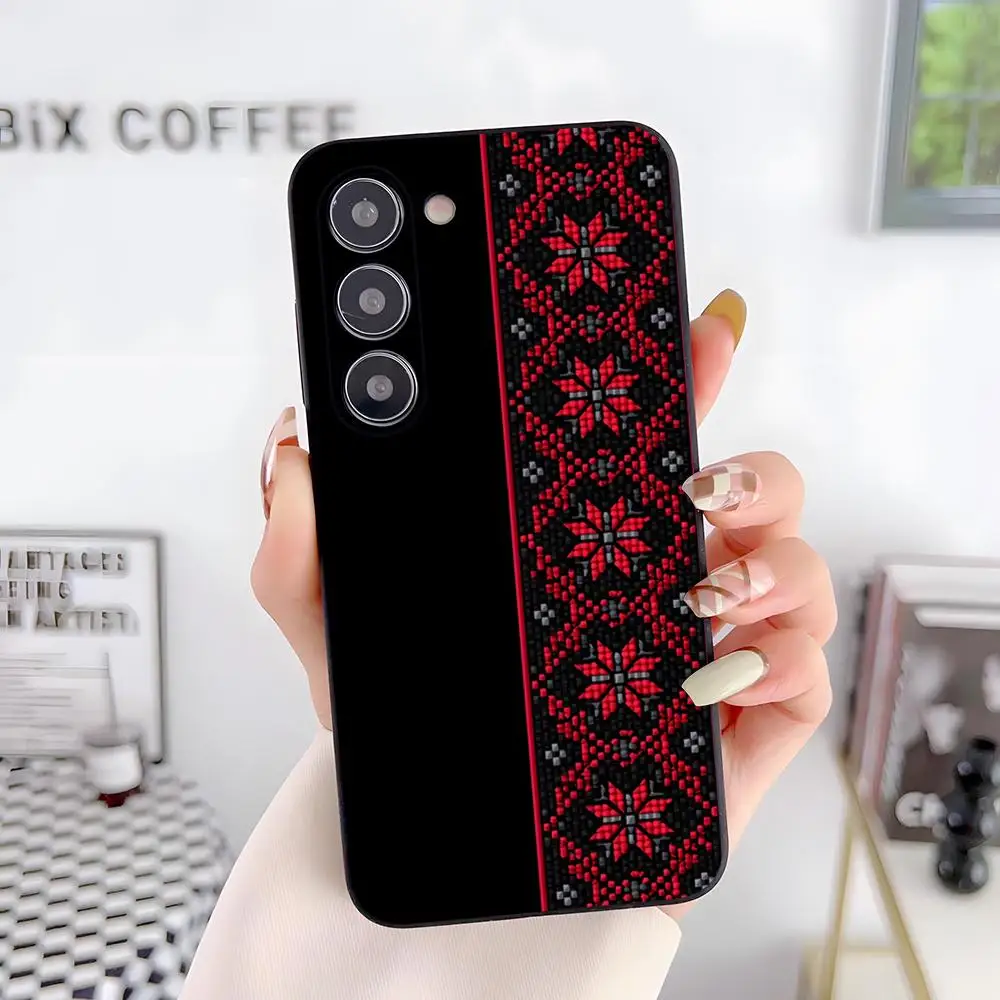 U-Ukraine Ornaments PatternS Phone Case For Samsung S26 S25 S24 FE S23 S22 S21 Plus S20 Ultra Note20Ultra Black Soft Shell