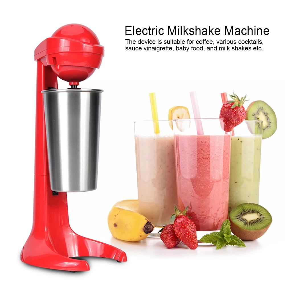 Máquina elétrica de milkshake de cabeça dupla, misturador de bebidas de café, batedor de leite para bar doméstico, máquina elétrica de milkshake, plugue ue
