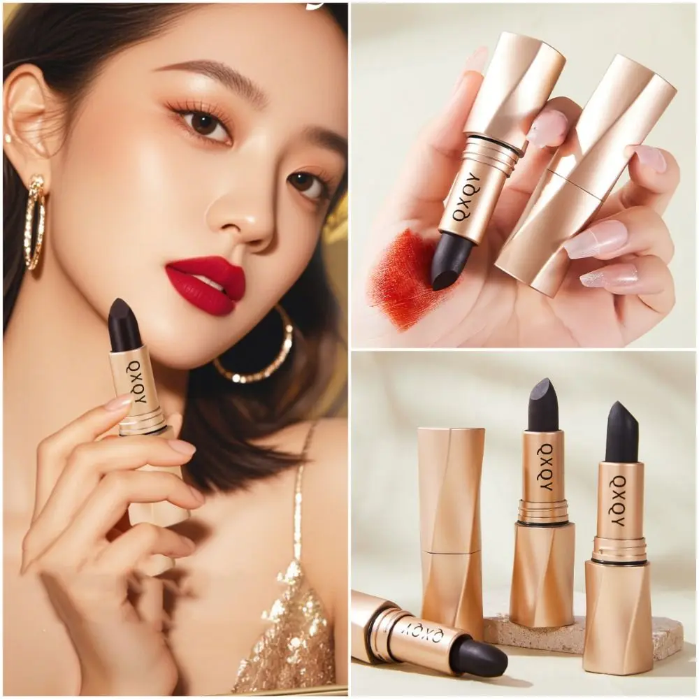Moisturizing Matte ลิปสติก Waterproof Solid Lip Balm หลากสีลิปกลอสสวมแต่งหน้า