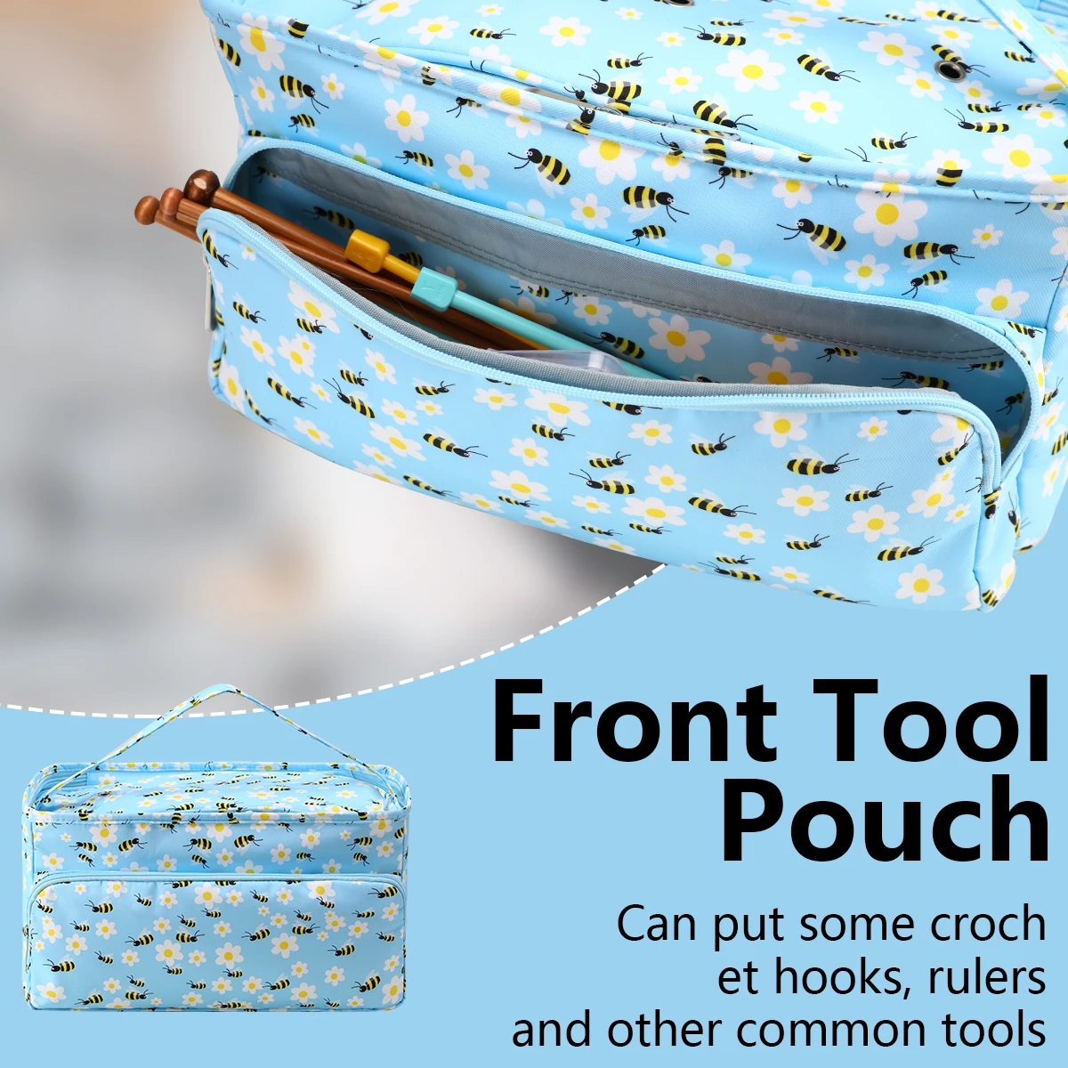 Hot Empty Yarn Storage Bag Portable Knitting Tote Travel Bags Waterproof Sewing Tool Accessories Crochet Hooks Knitted Bag Gift