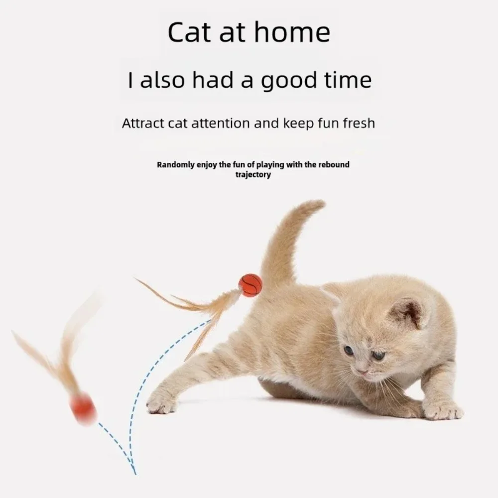 Divertenti palline giocattolo per gatti in silicone Piccole palline rimbalzanti interattive facili da usare Bastoncini durevoli per stuzzicare i gatti