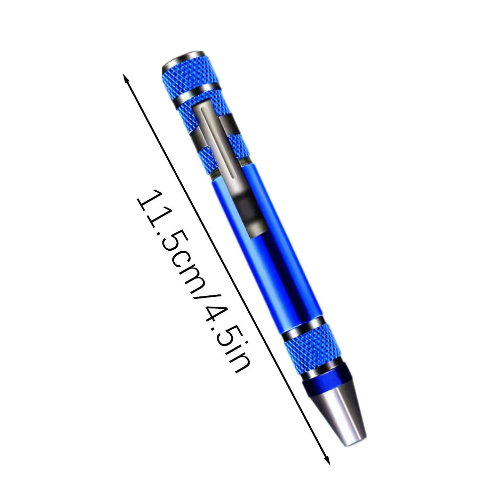 1pc Multi-functional 8-in-1 Screwdriver Set Aluminum Alloy Screwdriver Pen Tool Portable Repair Disassembly Screwdriver