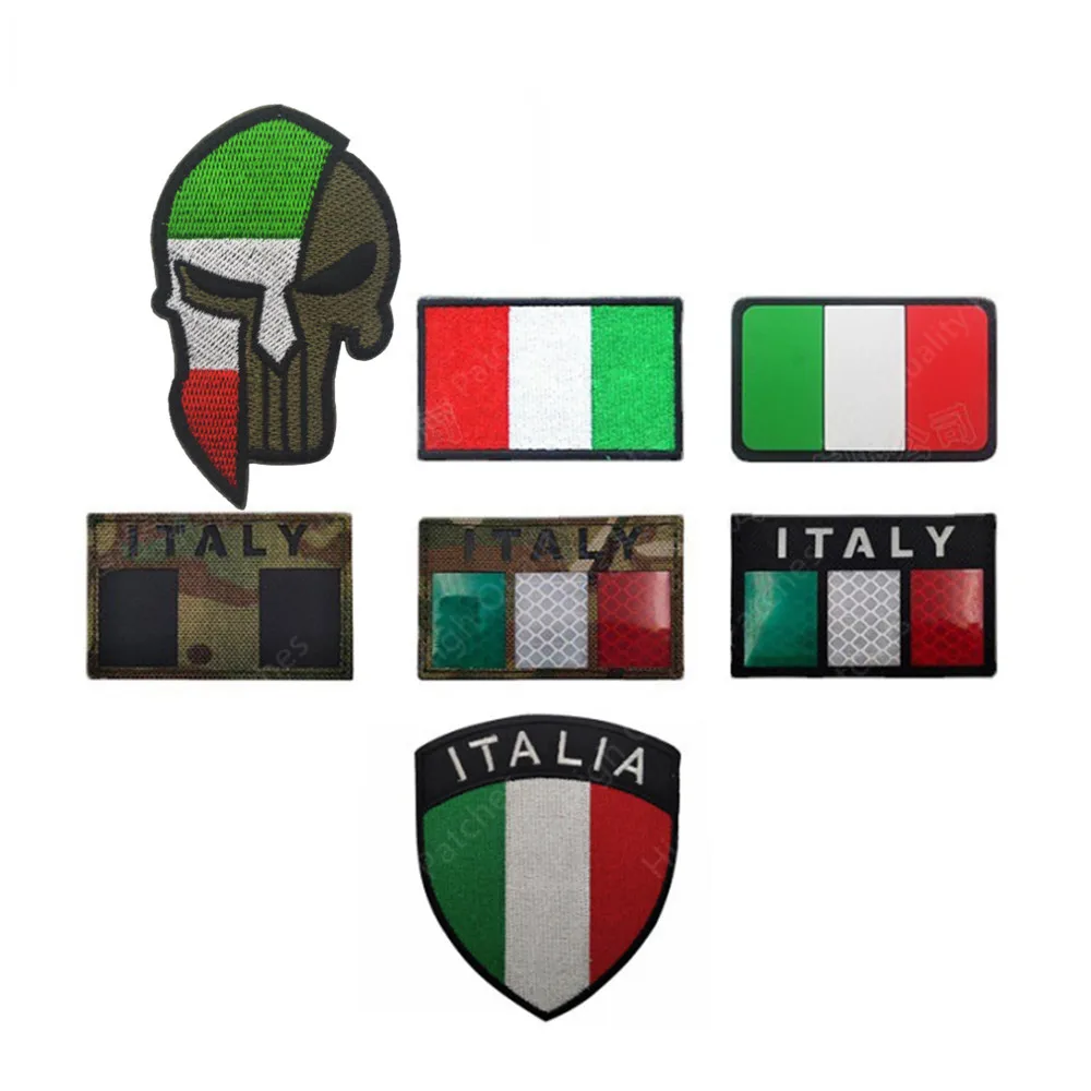 Italian Fabric Patch Embroidered Flag Reflective GRUPPO Armband Badge Clothing Patches Embroidery Hook&loop Military ITALY G.I.S