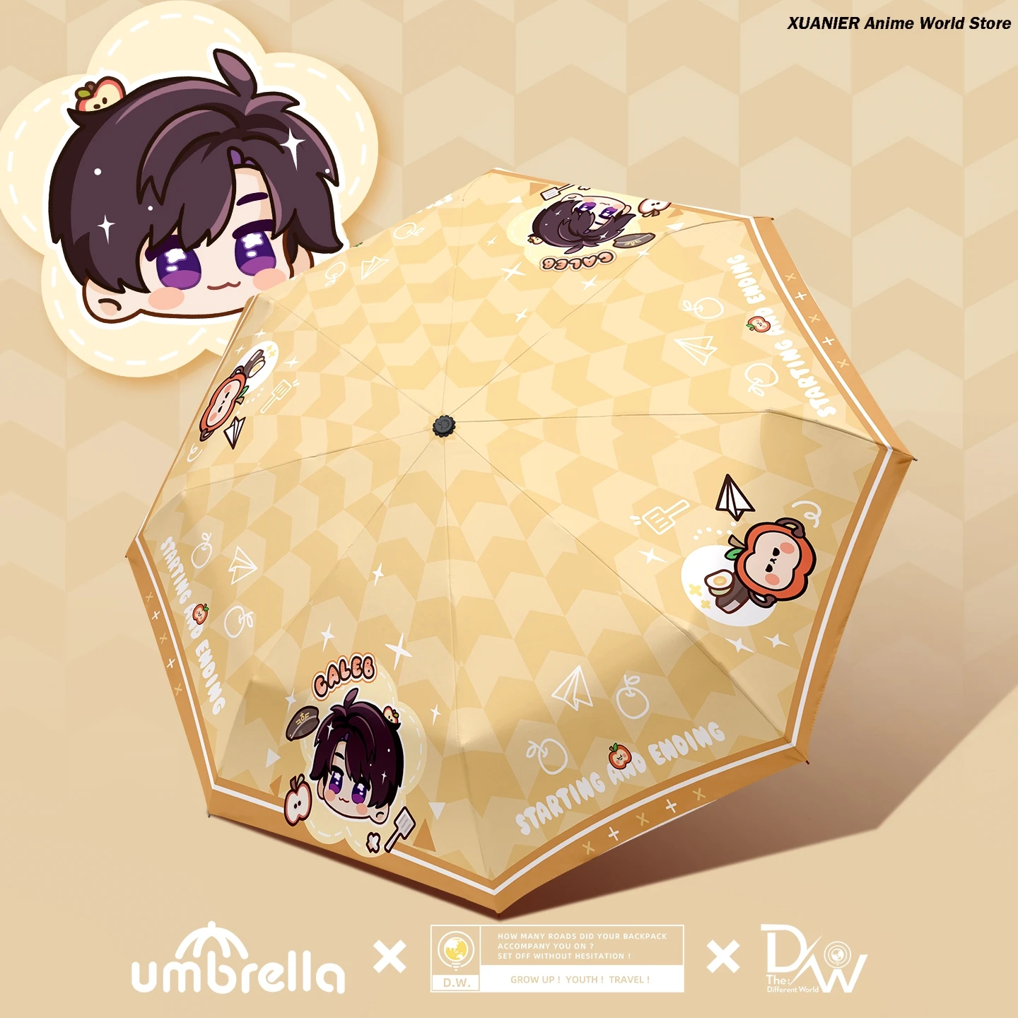 لعبة الحب والمساحة العميقة Caleb موضوع الكرتون Q نسخة المحمولة مظلة قابلة للطي الشمس المطر مظلة أنيمي تأثيري الهدايا