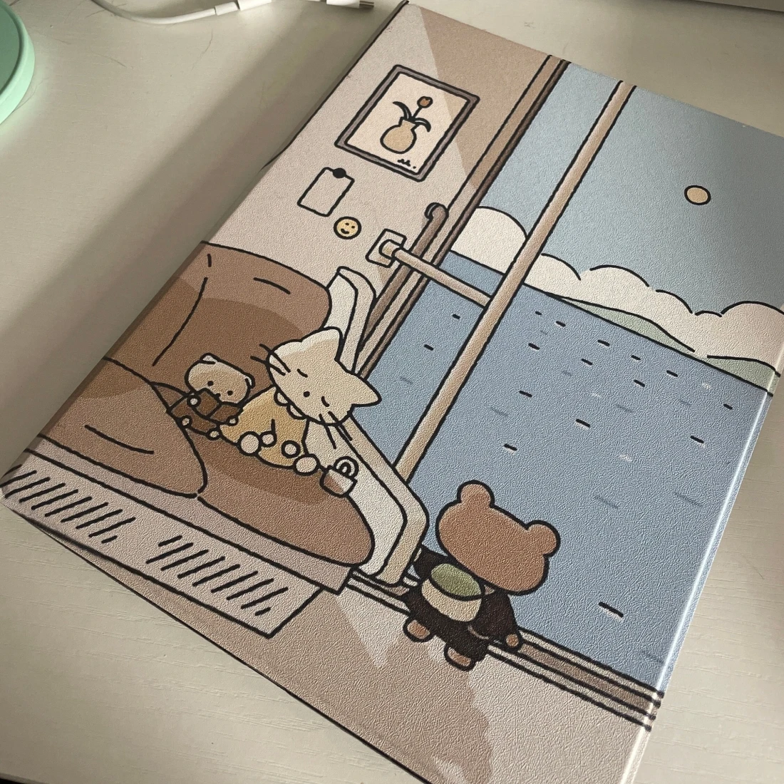 Capa Kawaii para iPad Air, Bear, Cat, Ocean, Air 5, 4th, 10.9, Pro 11, 10.2, 8, 9th, Air3, Pro 10.5, 10th, 2022, Kawaii, porta lápis