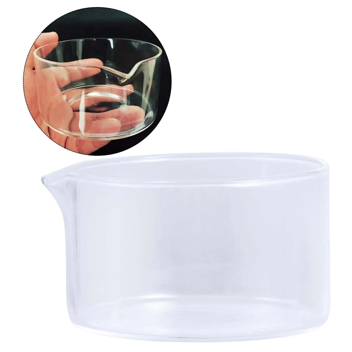 

Glass Crystallizing Dish Flat Bottom Heat Resistant Thickened Spout for School Lab Home Crystallizing Accessory