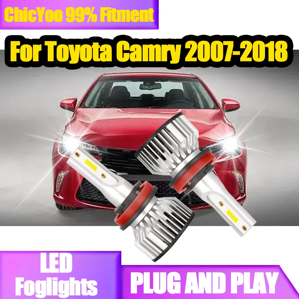 

2X 20000LM H11 H8 H9 Low Beam 90W LED HeadLights High Power HeadLamps 12V 6000K White Plug And Play For Toyota Camry 2007-2018