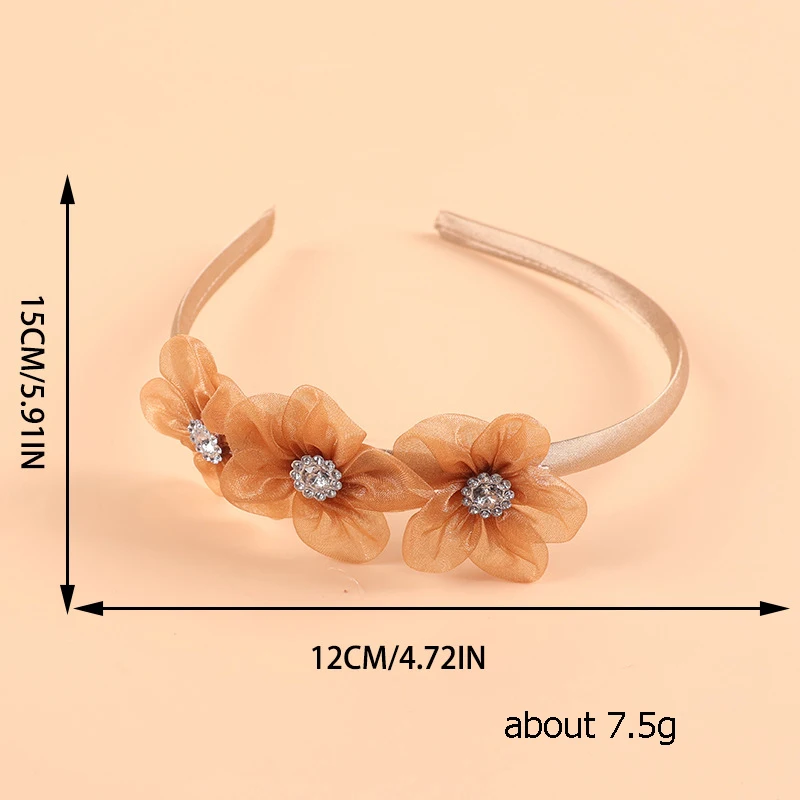 Красочные обручи для волос ручной работы с цветочным узором для девочек, головные уборы, повязка на голову со стразами для девочек, аксессуары для волос, танцевальная вечеринка принцессы, милые диадемы