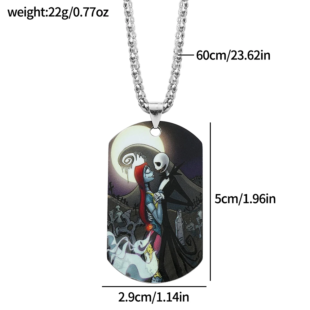 Disney The Nightmare Before Christmas Necklace Fashion Creative Cute Cartoon Sally Jack Skellington Jewelry Halloween Gifts