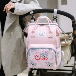 Saco personalizado mamãe, grande capacidade, mochila de armazenamento de leite leve e multifuncional, bolsa mãe e filho, novo, 2024