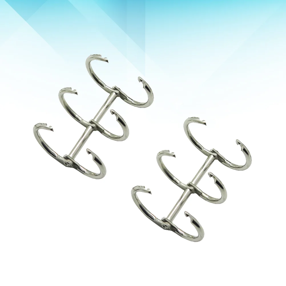 6 Pcs Scrapbooking Binder Rings Diary Binding Metal 3-rings Loose-leaf Split Hinged Photo Album