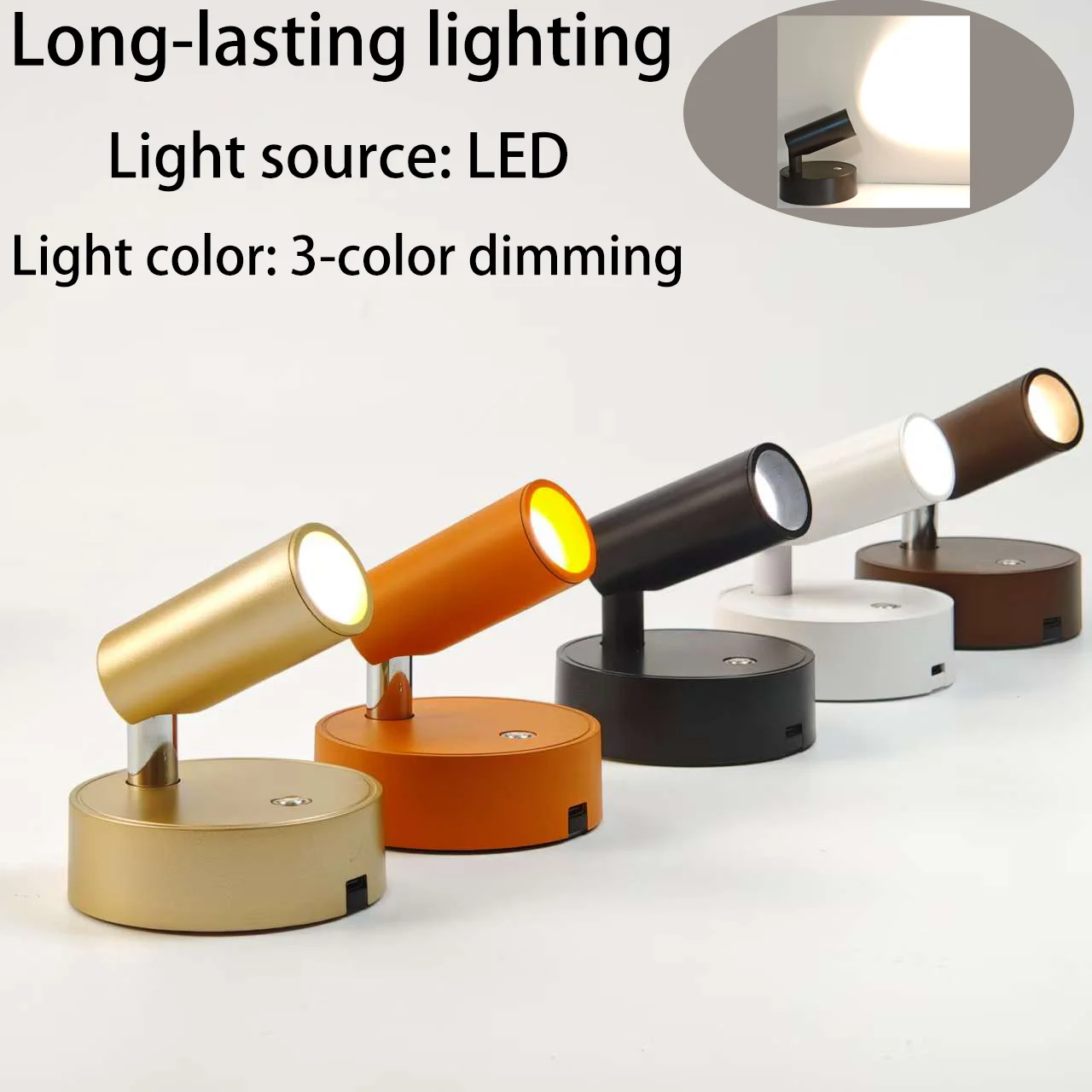 

Wireless Led Wall Lamp, USB Charging Port, Dimmable Ambient Light, 3-Color Touch Control Rechargeable Lamp, 3-Level Brightness Room Decoration Table Lamp, Portable, Suitable for Ambient Lighting, Restaurants, Bedrooms, Bars, Home Parties, Dinner Gathering