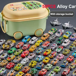 50PCS Alloy Car Model Children's Toy Car Pull-back Car Flying Chess Set Children's Educational Toy Car Gift with Storage Box