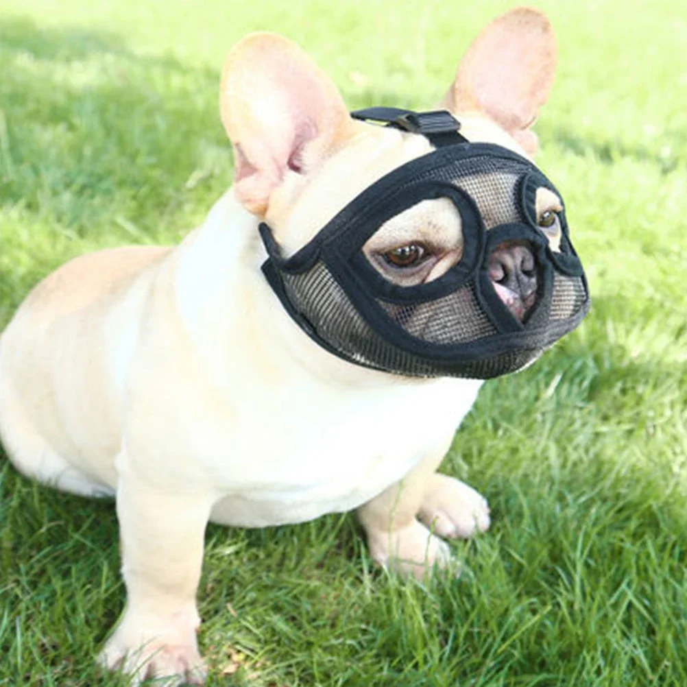 Pet Dog Muzzles Adjustable French Bulldog Muzzle Dog Mouth Mask Breathable Muzzle For Anti Stop Barking Prevent Biting