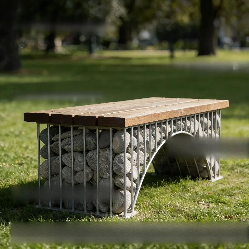 

Outdoor designer gabion stool, Nordic light luxury style, commercial street cafe, homestay courtyard leisure seating