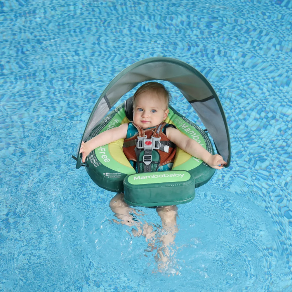 Mambobaby Baby Float Lying Swimming Rings Infant Waist Swim Ring Toddler Swim Trainer Non-inflatable Buoy Pool Accessories Toys