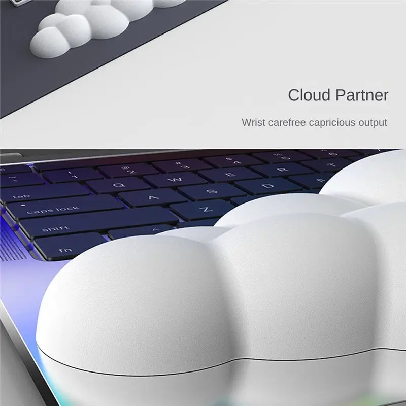 A14M Cloud Keyboard Wrist Rest Soft Leather Memory Foam Wrist Support Cushion for Easy Typing Pain Relief Anti-Slip, E Short