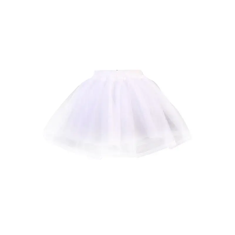 Y1UB Women Girls Double Layers Solid Color Short Tulle Petticoats Elastic Waistband A