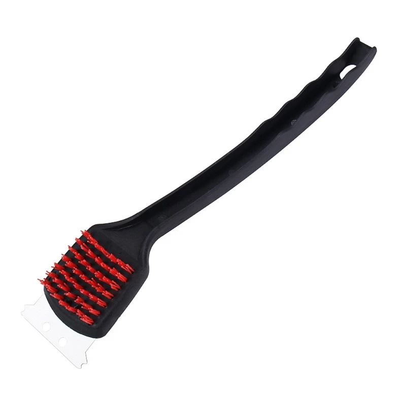 Grill Tools Cleaning Brush with Stainless Steel Scraper Nylon Bristles and Non-slip Rubber Handle Grill Brush for Grill Dropship