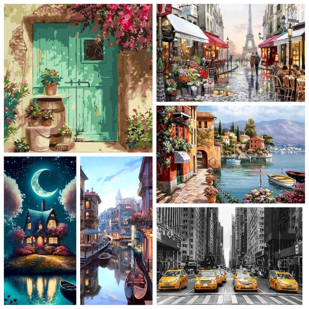 

500/1000/1200/2000 PCS Puzzle Urban Landscape Pattern Puzzles for Challenging Family Activity Games Party Birthday Gift