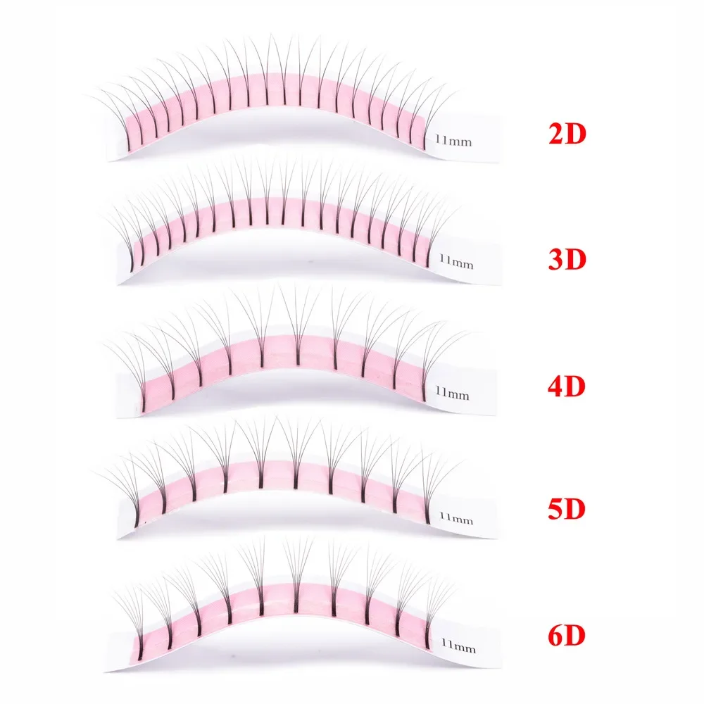 GLAMLASH Eyelash Extension Premade Long Stem Lashes 0.07mm 0.10mm Thickness Pre-fan 2D 3D 4D 5D 6D Russian Volume False Lashes