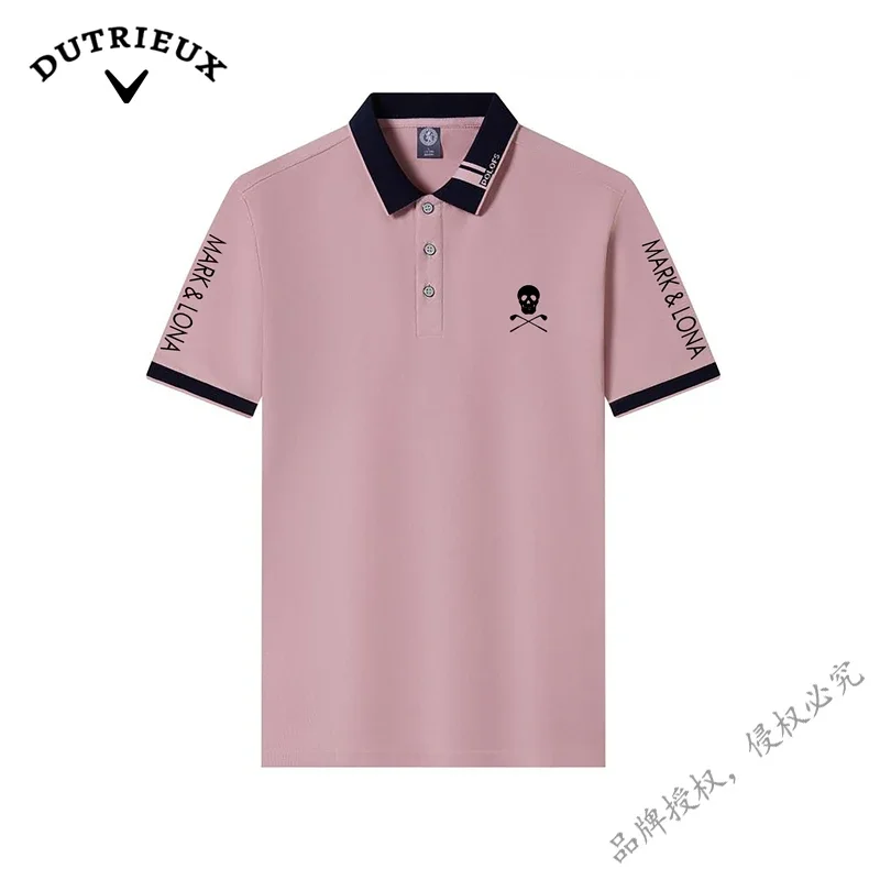 2024New Summer Mens Golf Shirt Fashion Casual Short Sleeve MARK Golf Sports Clothing Quick Dry LONA Breathable Polo T Shirt Tops