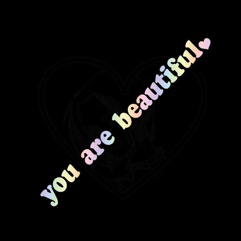 

You Are Beautiful Slogan Car Mirror Sticker Auto Make-up Mirror Window Vinyl Decal Car Styling Decoration Sticker Accessories