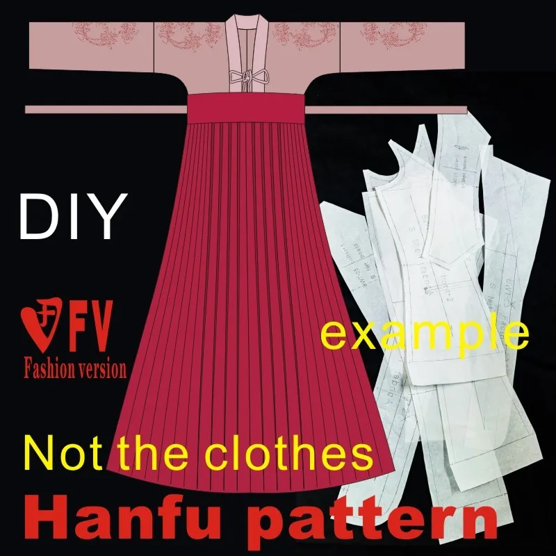 Hanfu paper pattern women\'s blouse and skirt garment cutting drawing 1:1 paper pattern physical BHF-006