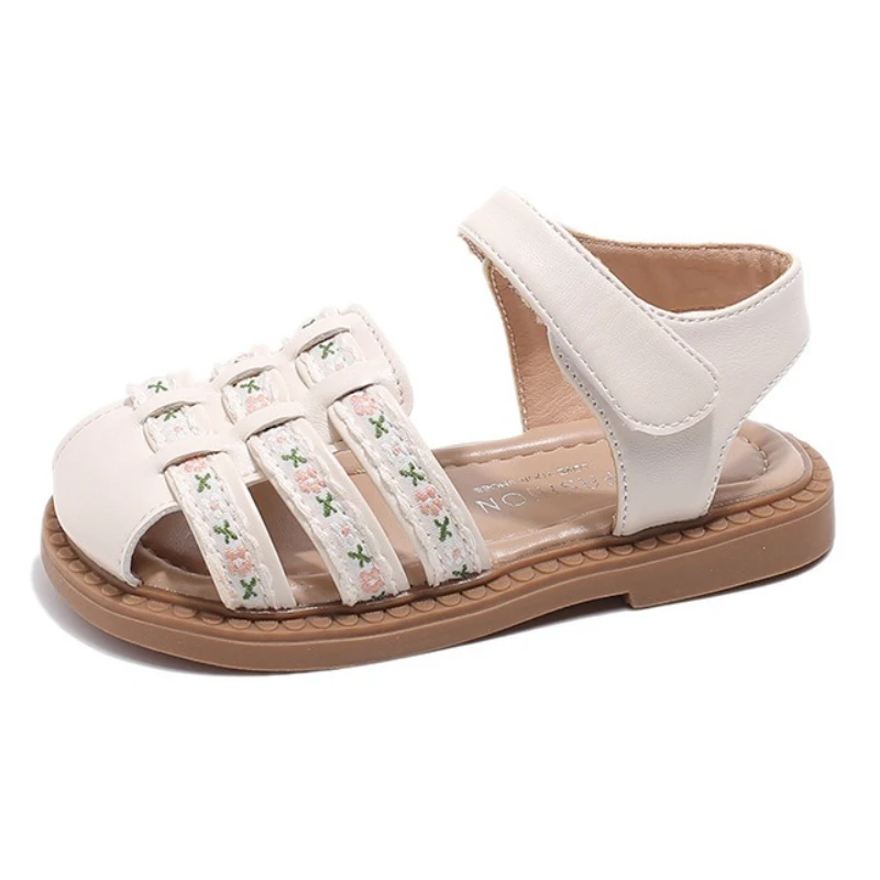 

Girls' Roman Sandals Soft Bottom Flat Baby Kid's Casual Beach Shoes 2025 Summer New Fashion Flower Children's Princess Shoes