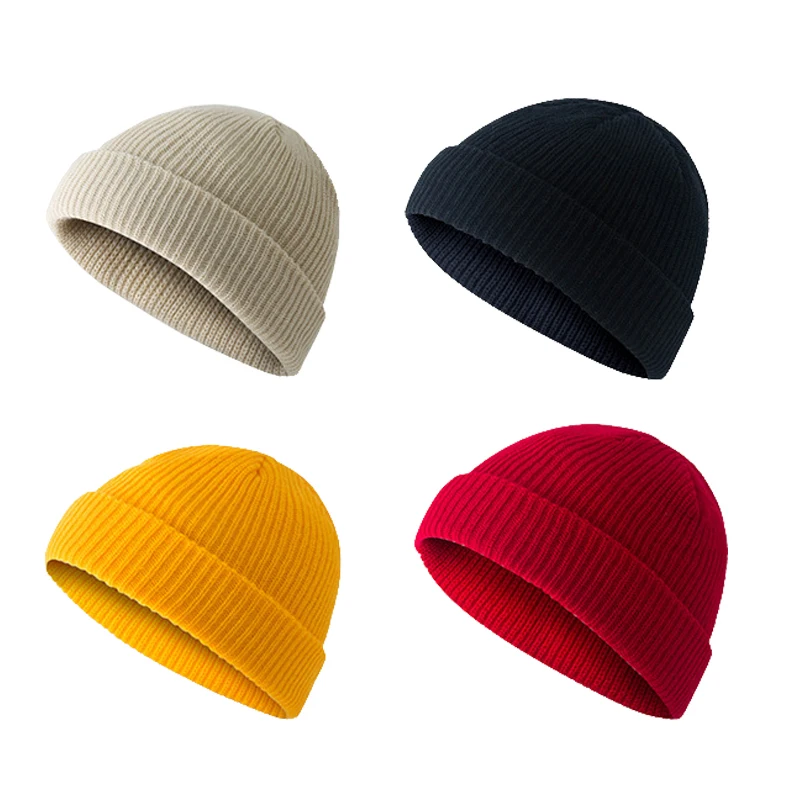 1PC Solid Color Woolen Knitted Hat Beanies Men Women Casual Autumn And Winter Warm Ski Cap Elastic Ear Protection Cold Caps