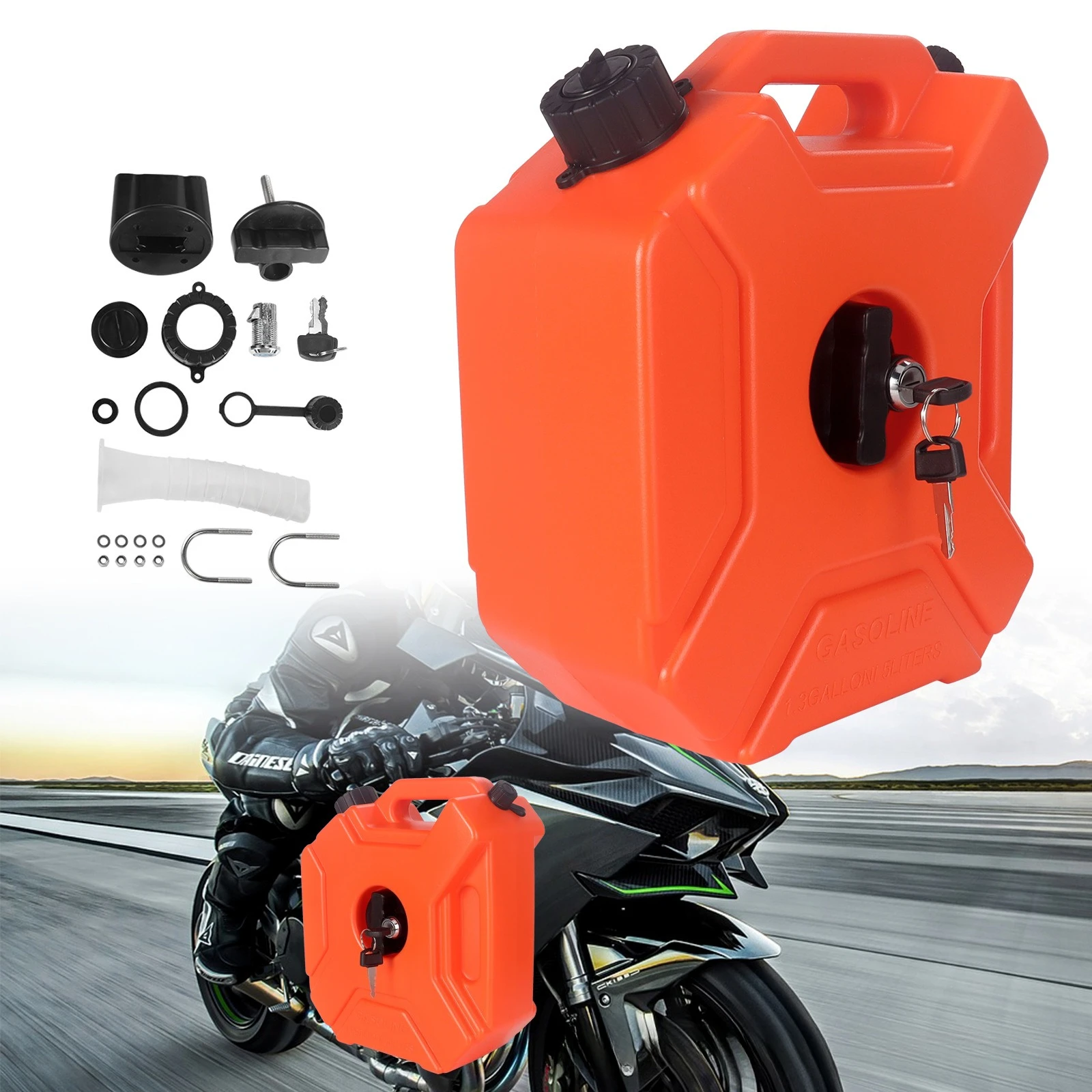 5L Water Tank Large Capacity Portable Camping Water Storage Bucket Detachable Faucet for Outdoor Travel Motorcycle Fans