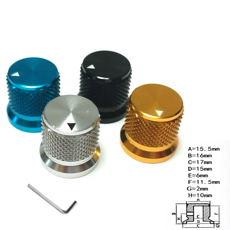 17x16mm Solid Machined Metal Aluminum Rotary Potentiometer Caps Encoder Volume HIFI Audio Amplifier Knobs Inner Hole 6mm