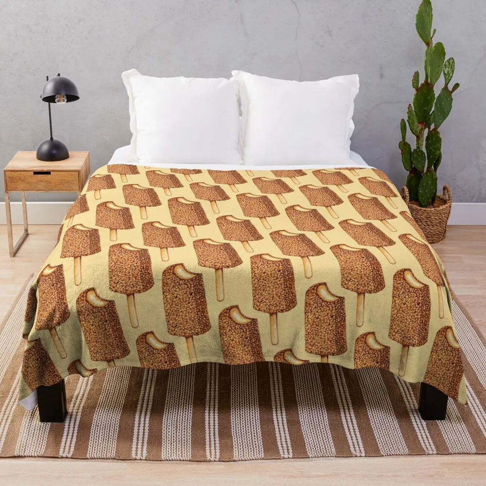 

Golden Gaytime Pattern Throw Blanket Comforter fluffy Personalized Gift For Sofa Thin Luxury St Blankets