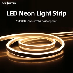 DAYBETTER 6 мм узкий неоновый светильник 12V LED полоса SMD 2835 120LED / M гибкий шнур водонепроницаемый DIY Рождественский декор