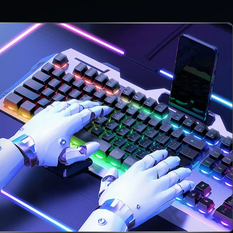 3C Founder Mechanical Tea Axis Feel Keyboard Mouse Headset Set Laptop Wired Keyboard Mouse Esports Game Mechanical Keyboard