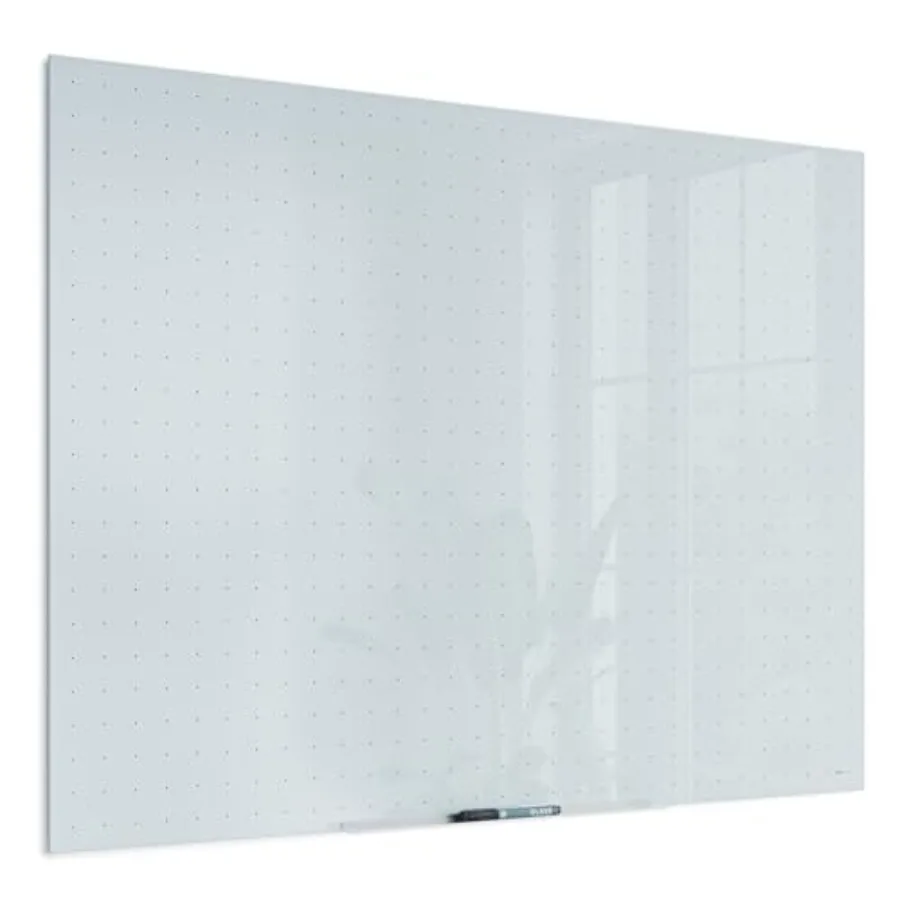 

Стеклянная доска для сухого стирания 36x48 дюймов (4x3 фута), белая матовая поверхность с сеткой Ghost Grid, безрамочная, в комплекте маркер