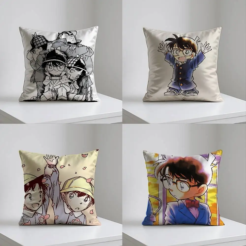 D-Detective Conans Case Plush Fabric Soft Pillowcase Double Sided Print Cushion Cover Household Gifts