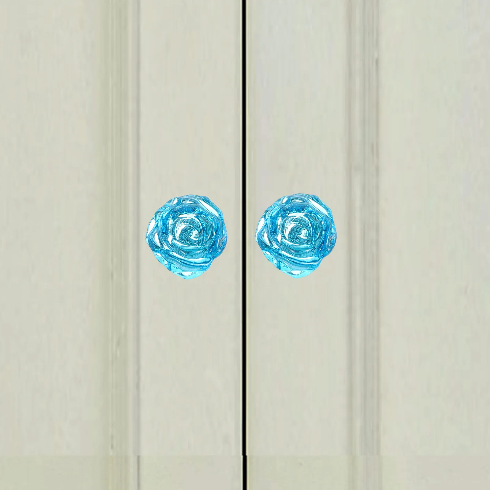 

5pcs Glass Roses Drawer Door Knobs Cabinet H les Furniture Accessories White Purple Blue Pink Red Cupboard