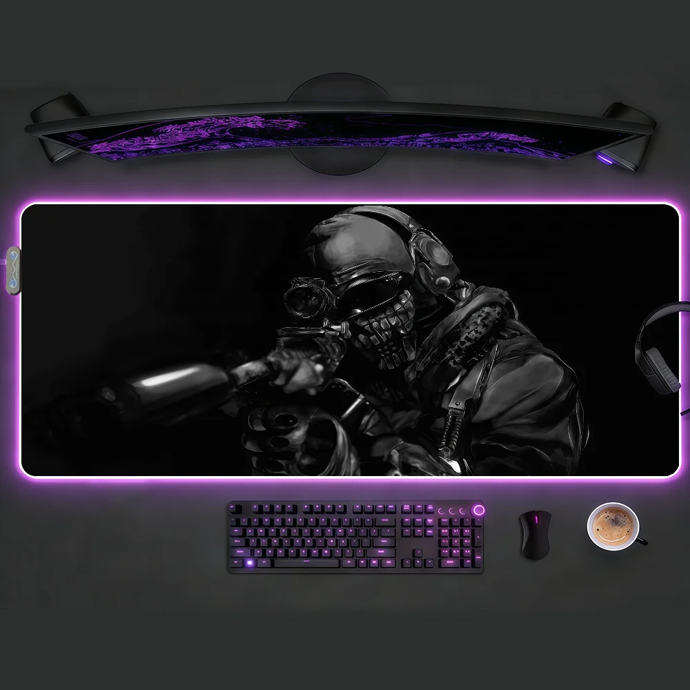 

Тактический коврик для мыши с RGB-подсветкой, нескользящий, резиновый, для геймеров, большой, для компьютера и офиса, аксессуар для клавиатуры