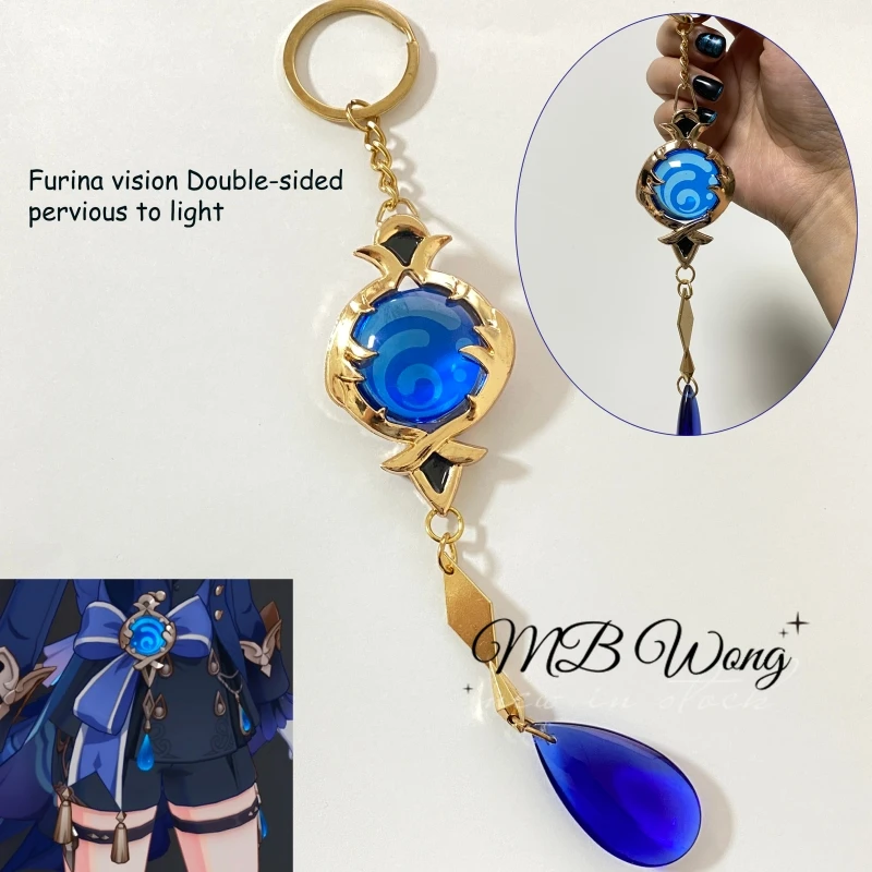 Game Genshin Impact Furina Cosplay Stocking Furina Vision Hydro Focalors keychain Bag Pendant Focalors Halloween Carnival Party