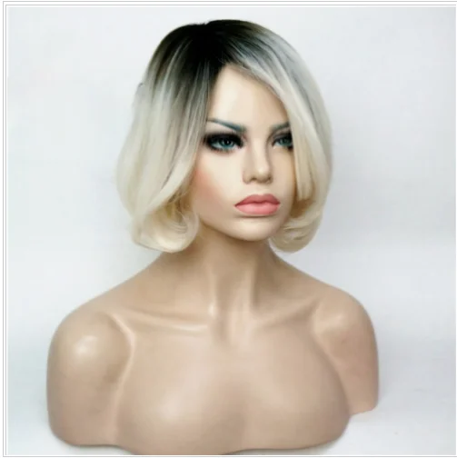 2022 Hot Sale Wig Hanasaku Fashion Short Blonde Straight Fiber Cosplay Wigs Hair