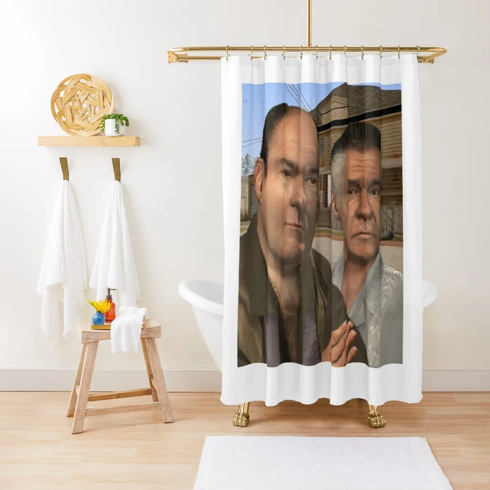 

Sopranos Tony and Paulie funny Shower Curtain For Bathroom Shower Waterproof Shower And Anti-Mold Curtain
