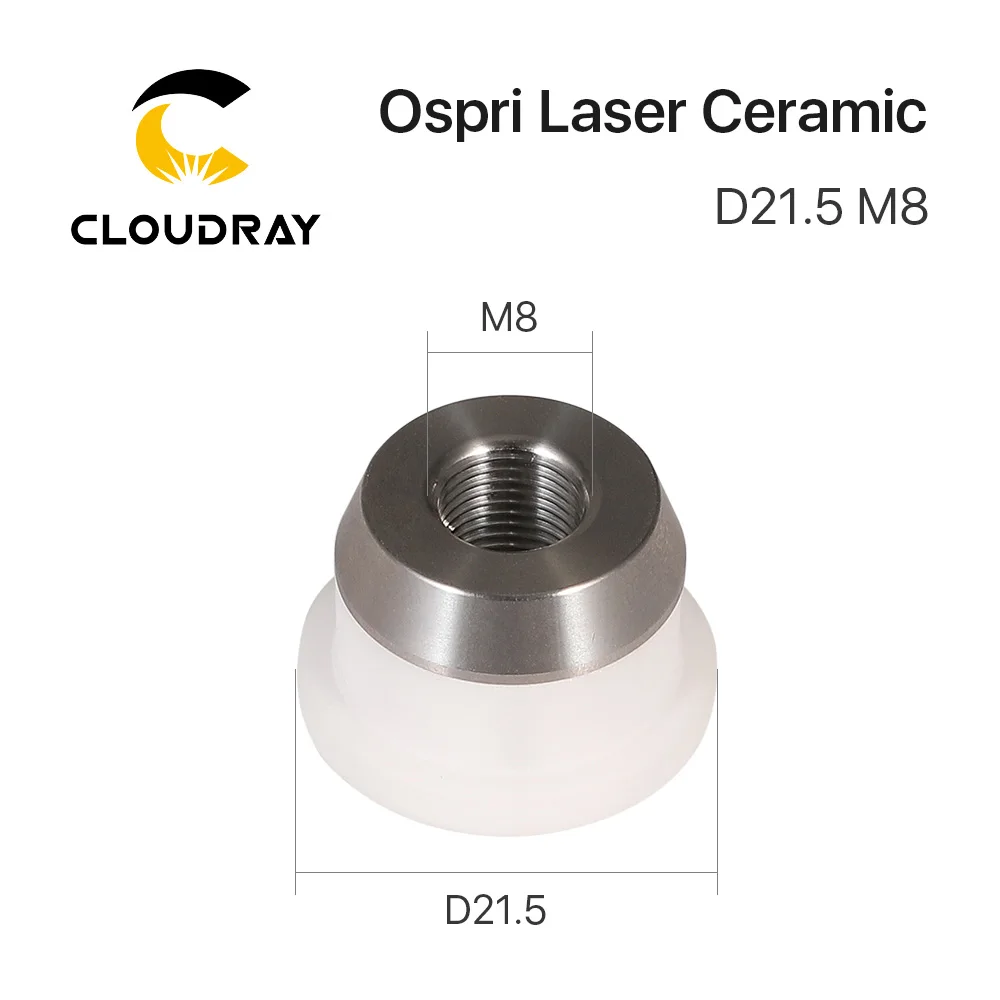 Cloudary 3D Laser Head Ceramic OSPRI D21.5 M8 Laser Ceramic Nozzle Holder for 1064nm Laser Cutting Head Sensor Accessories