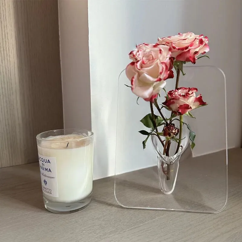 

Clear Acrylic Vase Frame Vases Table Decoration And Accessories Decorative Vases For Flowers Home Decor Modern Table Decorations