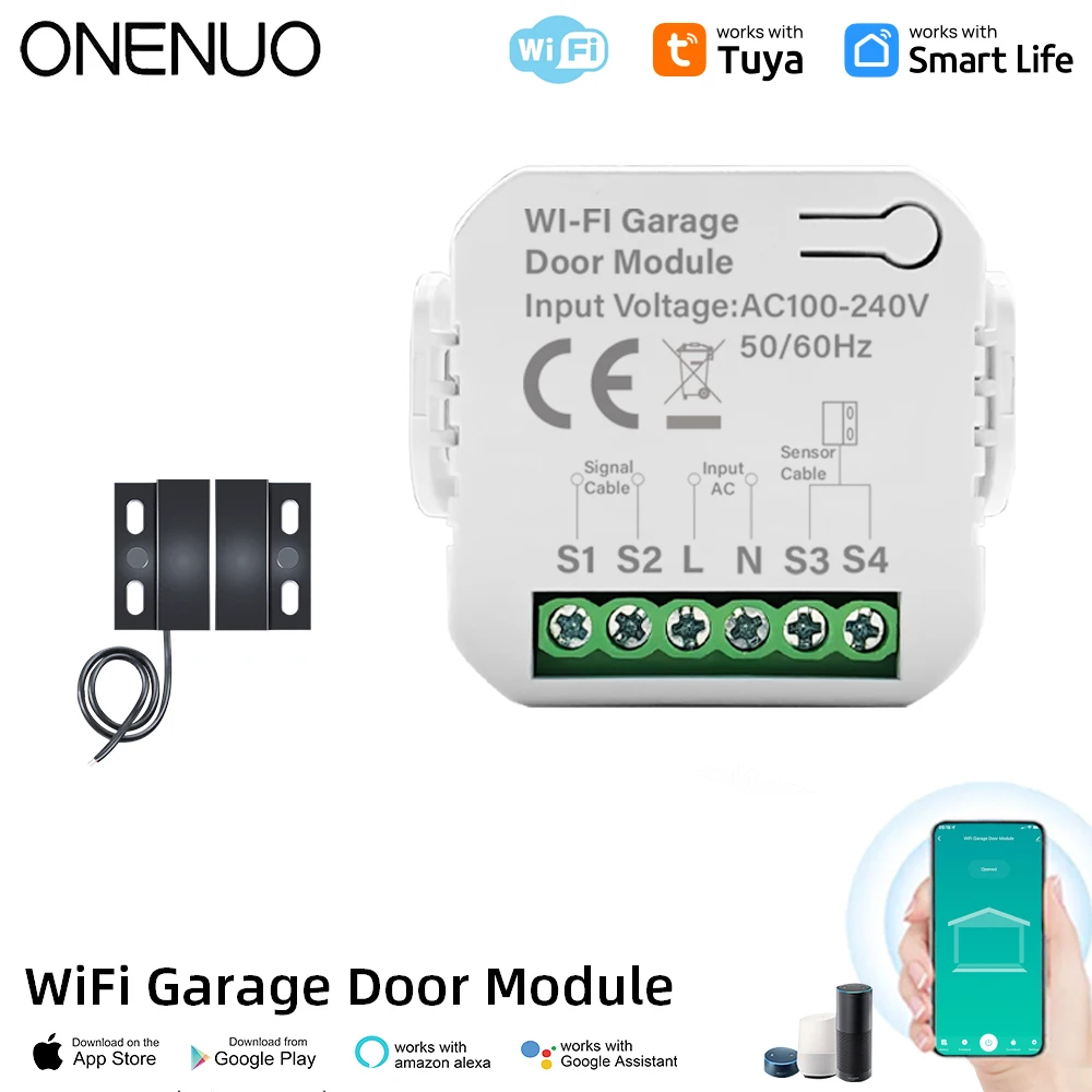 

Tuya WiFi Garage Door Switch Door Opening Smart Life APP Controller Remote Control Closing For Alexa Google Home